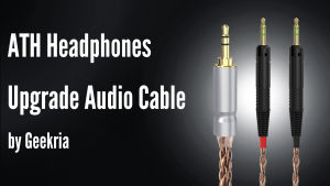 Geekria Apollo Copper Upgrade Audio Cable Compatible with ATH-R70X Headphones 3.5mm to Dual 2.5mm Replacement Headphones Cord for Hi-Resolution Audiophile HiFi Headset