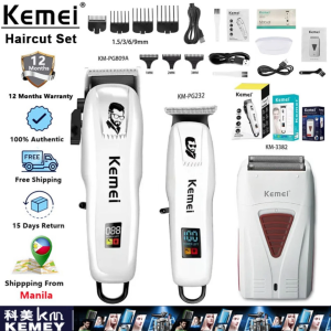 Kemei KM-PG809A/232/3382 White Rasor Men Haircut Original Set Electric Shaver Professional Beard Razor Hair Barber Set