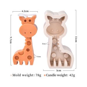 Silicone Animal Candle Mold 3D Dinosaur Giraffe Elephant Soap Candle Plaster Resin Decoration Making Supplies Home Handmade Gift