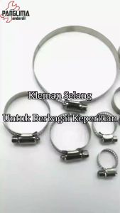 Klem Selang Stainless Steel Ukuran 1/2-5 Inch-Inci " Pengencang-Pengikat-Kleman Hose Clamp Air-Gas-Kompor Stainles-SS