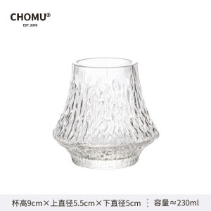 แก้วกาแฟน้ำแข็งแบบอเมริกันโปร่งใสระดับอาหารคุณภาพสูง เหล็กเหลวฟูจิ แก้วทรงภูเขาไฟ แก้วน้ำลายสีใสสำหรับรับประทานอาหารและเครื่องดื่ม