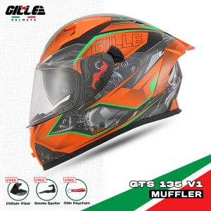 Gille Helmet 135 GTS V1 MUFFLER Motorcycle Helmets Full Face Dual Visor Free Iridium Lens