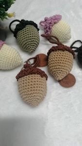 NN. Acorn Keychain Handmade Over​ Size พวงกุญแจลูกโอ๊ค ห้อยกระเป๋า พวงกุญแจถัก​ แฮนด์เมด​ ขนาดใหญ่
