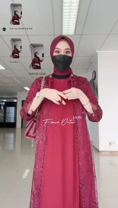 AZk23 Gamis Fiona syari Terbaru Model Outer dan Inner Lepas Mix full Payet Pinggir Termurah 2023