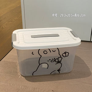 กล่องเก็บของพลาสติกใสความจุขนาดใหญ่สำหรับใช้ในบ้าน กล่องเก็บของสำหรับเสื้อผ้า ของเล่น ของกิน ของใช้ทั่วไป กล่องเก็บของแบบเรียบง่าย