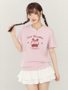 Gbiaior | Cool Pink Regular Shoulder Short Sleeve T-shirt