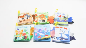 SKISOPGO Baby Cloth Book Animal Tail Busy Book with Sound Baby Enlightenment Book Early Learning Activity Book