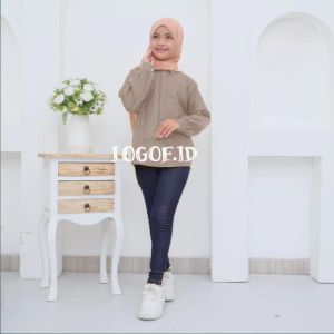Kemeja anak Hana Blouse perempuan Terbaru//Kemeja Polos Variasi Kancing Belakang//Usia 6-12 tahun linen premium