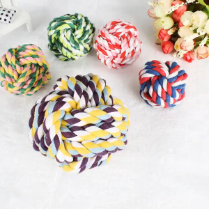 Pet Cat Puppy Toy Yarn Ball Bite-Resistant Molar Cotton String Hand-Woven Dog Wholesale Educational Cute Pet