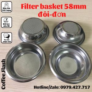Giỏ Lọc (Filter Basket) Đơn Đôi 58mm- Chén lọc đơn đôi cho tay pha máy cà phê