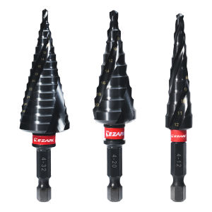 Bộ Mũi Khoan Bậc Thang EZARC 3 Món Dùng Cho Kim Loại 4-32mm Dạng Xoắn Ốc Chống Mài Mòn Phủ AlTiN Thép Tốc Độ Cao Dụng Cụ Gia Công Kim Loại