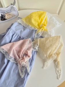 Bandana Head Scarf Women Head Scarf 头巾 Flower Hairband Crochet Triangle Bandana Beach Knit Hair Accesories A-044