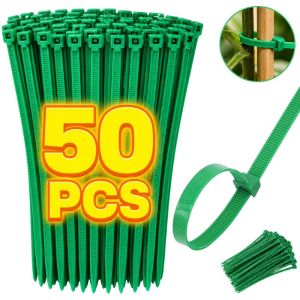 50-300pcs Adjustable Plastic Plant Cable Ties Reusable Cable Ties for Garden Tree Climbing Support Plant Vine Tomato Stem Clip