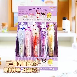 Joytop Cute Sanrio Ballpoint pen and ruler set Hello Kitty Neutral pen Cinnamoroll pen kuromi rotary pen stationery gift