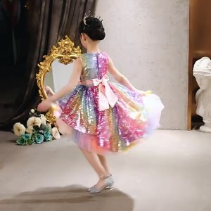 3 4 5 6 7 8 9 10 11 12 years old Colorful Kid Girls Wedding Elegant Dress Prom Evening Formal Bridesmaid Princess Party Ball Gown Pageant Dresses Children Ceremony Piano Show Communion Clothing Tailing Dress