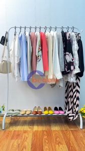 Gantungan baju rak besi rak jemuran stand hanger single tempat pakaian rak baju 110cm