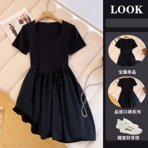 Backless Square Collar Short Dress Womens Fashion Sensation Summer Design Unique Waist-Cinching Dress Guangzhou Thirteenth Factory