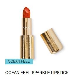 KIKO Ocean Feel Lipstick Shiny Sequin Moisturizing Color Boosting Normal Size Cosmetic from Italy for Beauty Makeup Tools