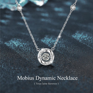 [Fashion Necklace] Trumium✨ Moissanite Necklace S925 Sterling Silver Mobius High-end Smart Clavicle Chain Womens Fashionable Temperament Necklace Versatile Ins Style Light Luxury Temperament High-end Design Smart Clavicle Chain with Certificate