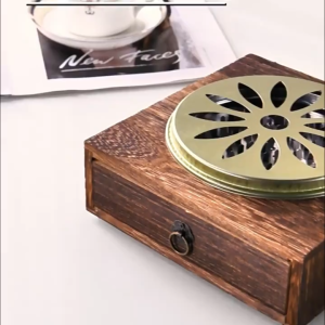 Home Steel Mosquito Coil Tray W/Cover Fire-proof Mosquito Coil Box Serrated Mosquito Coil Holder