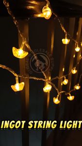 32L GOLD INGOT CHASING Waterproof String Light Red Lantern Light CNY Decoration Chinese New Year Fengshui