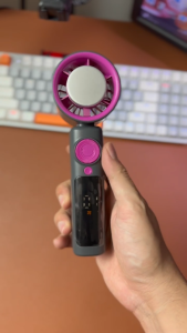 PONY Mini Handheld Fan 199Speed High Speed Refrigeration Fan Portable LED Display USB Rechargeable Turbo Fan For Trave