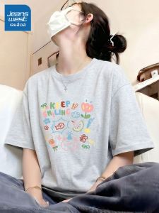 Jeanswest | Áo Thun Nữ Cotton Xám Form Rộng