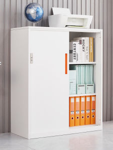 IRON File Cabinet Office Voucher Information Document Cabinet Sliding Door Drawer with Lock Tool Locker Small Low Cabinet