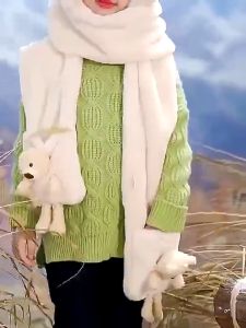 Mũ lông cho bé kèm khăn quàng cổ găng tay hình gấu hot mũ len 3in1 mùa đông ấm áp cao cấp trẻ em từ 4-12 tuổi