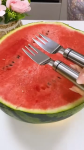 Dụng Cụ Cắt Dưa Hấu Kiêm Nĩa Ăn Trái Cây 2in1