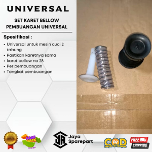 JUAL SET KARET BELLOW SET UNIVERSAL SEMUA MESIN CUCI - SEAL BUANGAN AIR MESIN CUCI - SIL PEMBUANGAN AIR