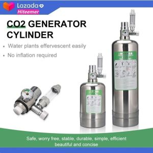 Bộ Hệ Thống Máy Tạo Co2 Cho Bể Cá 1L/2L Hệ Thống Tạo Xi Lanh CO2 Bộ Khuếch Tán Bong Bóng Bộ Lò Phản Ứng CO2