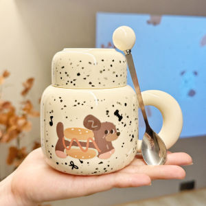 BOJINGLIPIN | Cute Dachshund Ceramic Mug with Lid