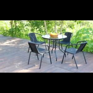 Patio chair Plastic Rattan Chair with Backrest Nordic Outdoor Chair Waterproof Sturdy & Durable