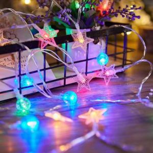 1PC 1.5M/3M/6M Star And Bubble Ball Light String Battery Powered Without Battery Indoor Party And Holiday Decoration Light