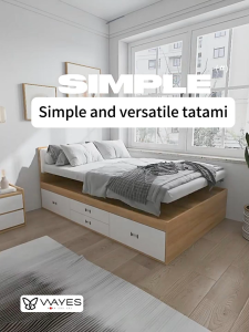 Storage Tatami Platform Bed with Bedhead