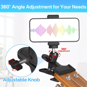 Portable Guitar Phone Holder Live Streaming & Recording Instrument Clip Stand Suitable for Guitar and Ukulele