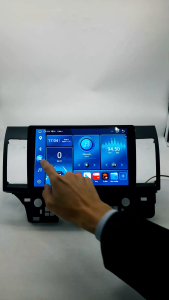 Q7จอ10นิ้วจอแอนดรอย LANCER EX 2010-2015 GPS YouTube 2DIN คาร์เพลย์ไร้สายและระบบกล้องพาโนรามา 360