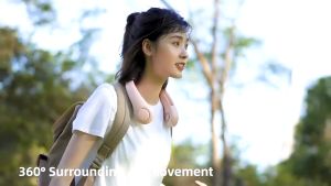 CSR Portable Neck Fan Bladeless USB Rechargeable Outdoor Hanging Fan Lazy Eletric Neckband Fan 3 Gears Adjustable Wearable Hands Free Air Cooling Fan