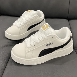 Classic Hong Kong Style Thick Bottom Bread Shoes Retro White Sneakers Visual Foot Slimming Flat Bottom Sports Couple Loafers Women