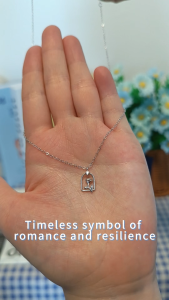 Moonrix S925 Sterling Silver Gold Plated Rouge Provence Rose Necklace