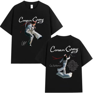 Conan Gray Wishbone World Tour 2026 T Shirt Mens Vintage High Quality Fashion T-shirts Man Hip Hop Short Sleeve Cotton T-shirt