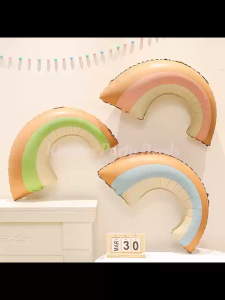 32 inches Rainbow matte foil balloon Summer theme Macaron Matte Rainbow birthday party decorations