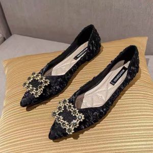 Upgraded Pointed Toe Flat Bottom Slip-On Womens Shoes Soft Sole Korean Style Versatile Comfortable Spring Autumn New Model