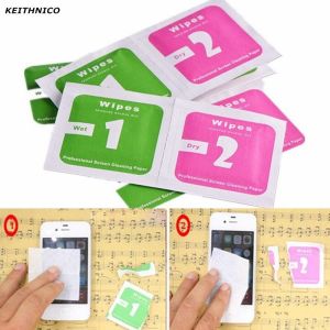 50pcs ผ้าเช็ดทําความสะอาดหน้าจอ เลนส์ แห้ง เปียก กระดาษทําความสะอาดโทรศัพท์มือถือ กระดาษเช็ด แปะฝู่