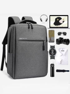 BZBC | BZBC Youth Travel Backpack Mens Lightweight Student Black School Bag High Aesthetic Value Backpack Double Shoulder Commuter Style