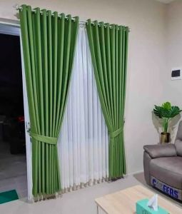 Gorden Pintu Gordyn Blackout Smokring Jendela Minimalis