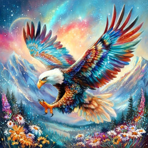 Huacan Diamond Painting Eagle Flower Diamond Mosaic Animal Landscape New Collection 2026 Decorative Paintings