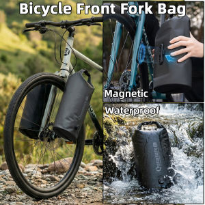 RockBros | Waterproof Bicycle Front Fork Bag 6L Magnetic Quick Release Bike Compression Bag Fork Rack Pack with Magnetic Mounting Base
