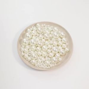 10-1000pcs 3-20mm ABS Imitation Pearl Round Beads Beige White Loose Spacer Beads For DIY Handmade Bracelet Necklace Wholesale